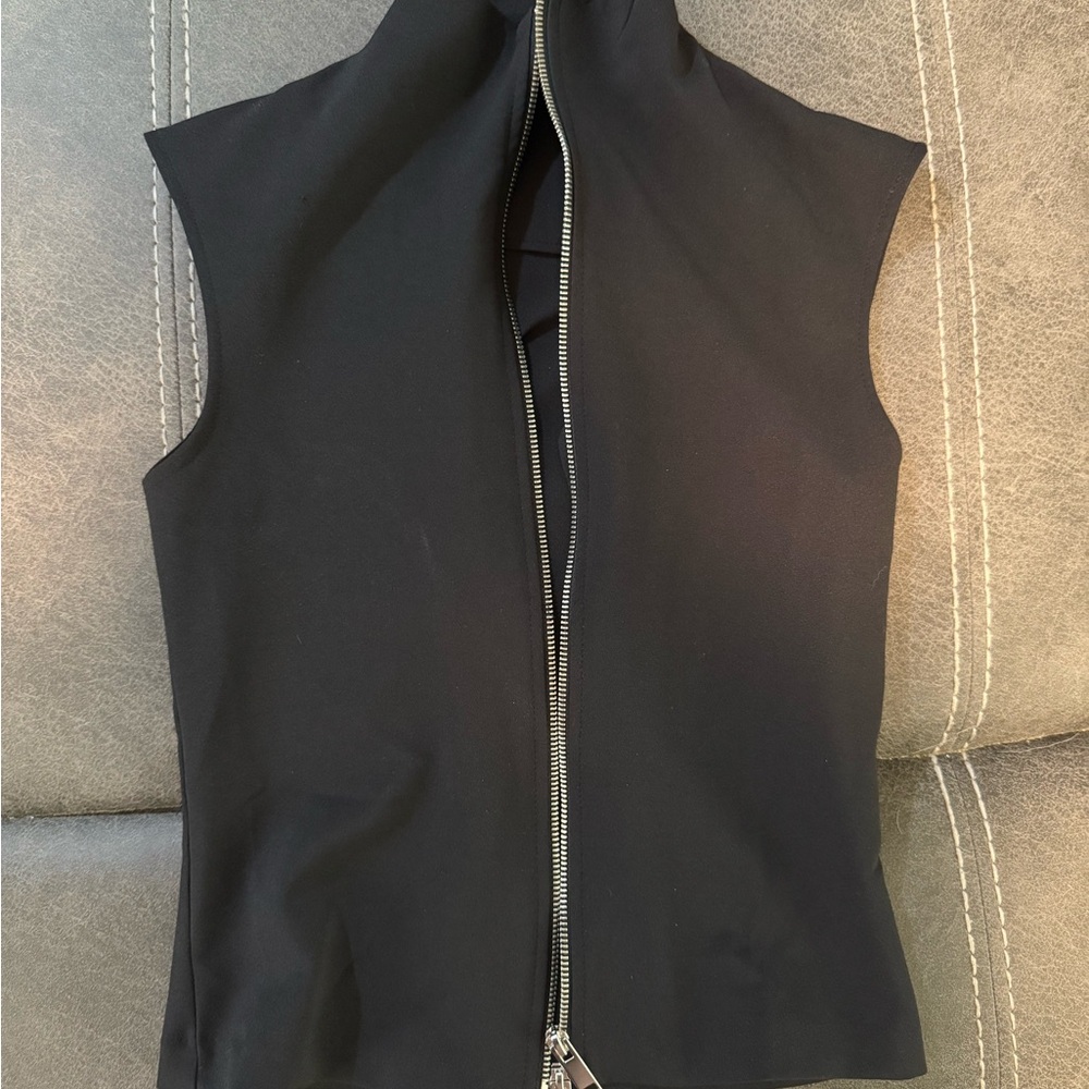 Zara Black Zip-Up Tank Top